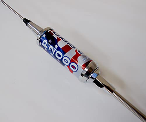 Sirio P2000 3/8 10m & CB Mobile Trucker Antenna with Shaft - USA Flag (for 3/8 24 Mount)