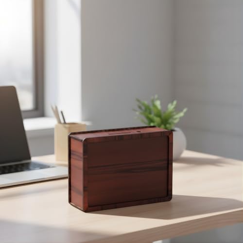 Image of Wooden Money Bank with Savings Tracker | 100000 Goal Piggy Bank for Kids | Cash Collection Toy with Savings Chart (Brown, Target : 1 Lakh (1 Pc))