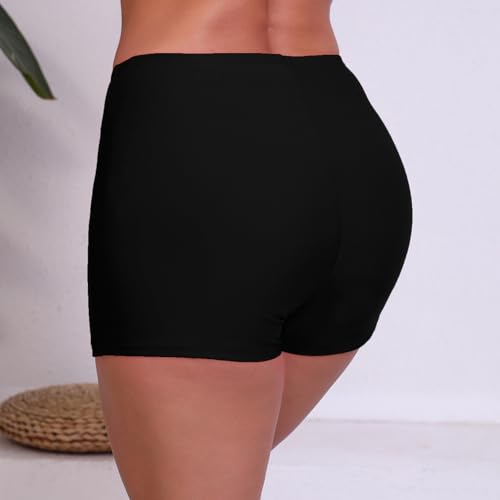 Halcurt Women's 3" High Waisted Swim Board Shorts Tankini Bottoms Boyshorts Beach Swimsuit4
