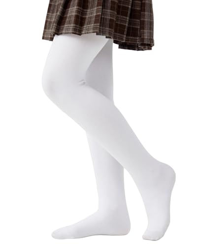 CozyWow Girls Winter Warm Fleece Lined Tights, Soft Thick Thermal Dance Tights for Kids