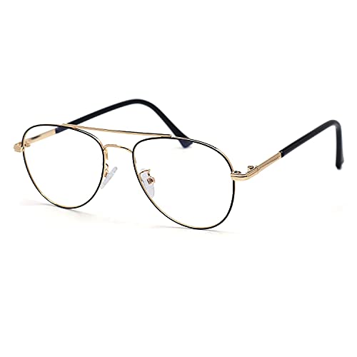 Image of Roshfort Aviator Specs For Men Women light weight Metal Spectacle Frame Eye Strain Protection Computer Glasses Medium