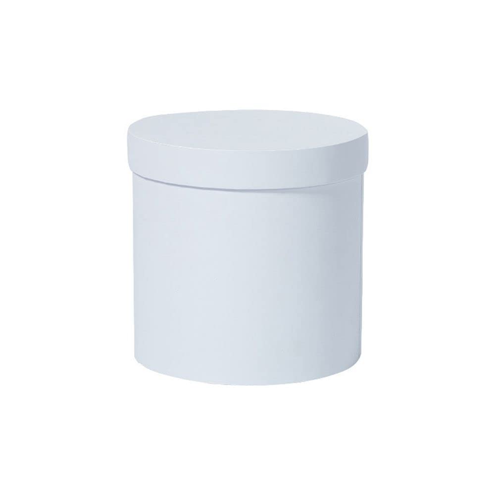 Round Gift Boxes with Lids, Florist Hat for Arrangements Pink Flower Bouquet Storage Flower Hug Bucket, Flower Cardboard Box(white)