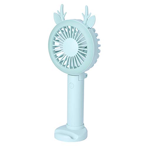 Haofy Ventilador de Mano Ventilador Portátil Mini Ventilador USB Recargable 3 Velocidad Ajustable Motor Sin Escobillas con Base para Viajes Oficina Home Coche (Fresco y verde (triple diagonal +