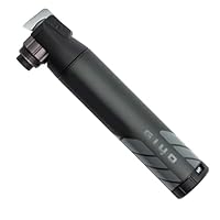 GIYO GM-45CT Mini-Fahrradpumpe, 2-Stage Hochvolumen (80cc) / Hochdruck-Alu-Pumpe (7 bar) für Mountainbikes, Clever Twin-Ventil (Presta/Schrader/Dunlop), taschengroße 15,2 cm, Leichtgewicht 96,5g