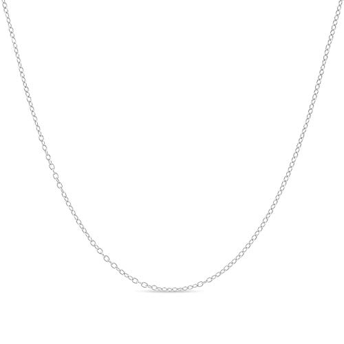 KEZEF Creations Sterling Silver 16 Inch 1.3mm Fine Italian Cable Chain Necklace for Women