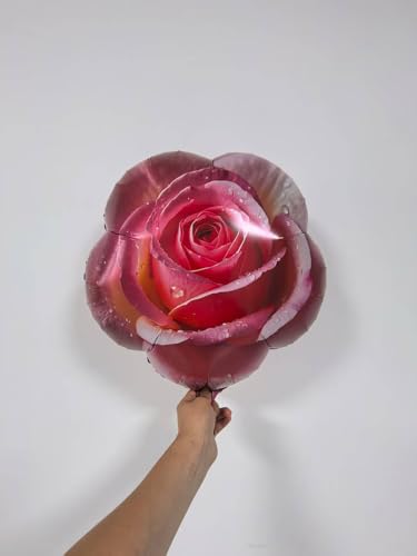 Image of Rose Balloons Pink Flower Balloons for Rose Party Decorations Floral Birthady Party Decor Two Dozen Roses Birthday Theme Party Decorations Floral Baby Shower Fairy Alice Decorations Valentines Day