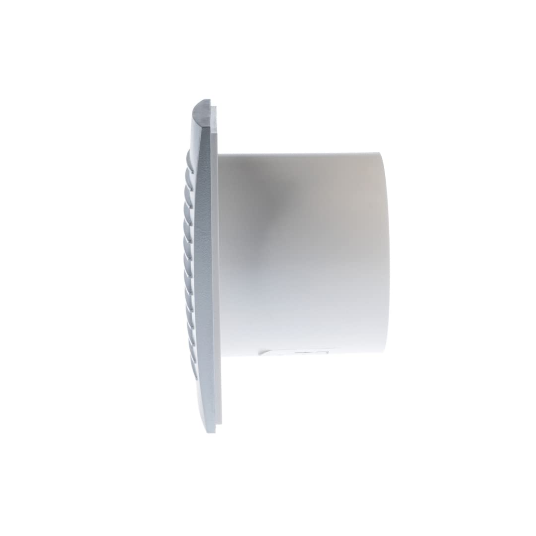 EUROPLAST Ø 100mm Aspiratore Bagno con Timer e Sensore di Umidità - Ventola Aspirazione Argento - Estrattore Aria - Ventilatore da Parete per Cucina, Garage, WC