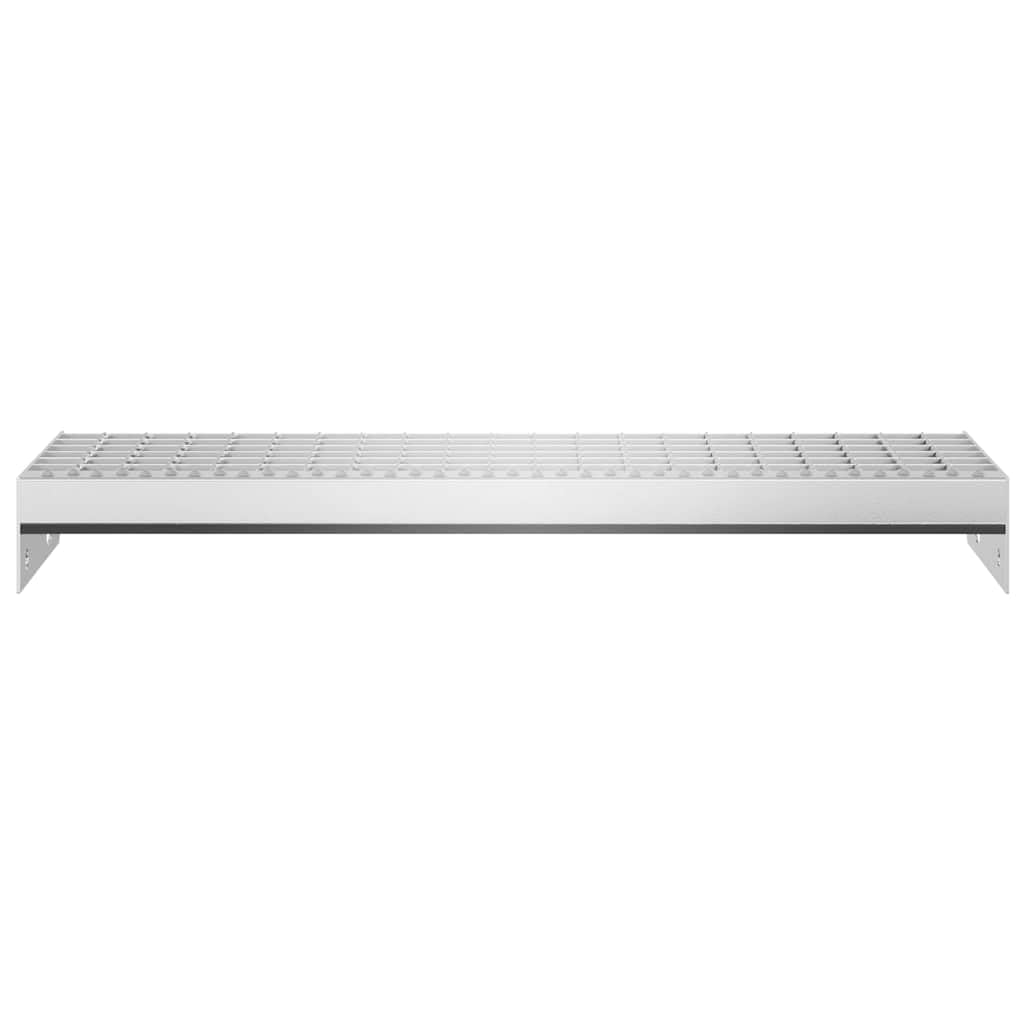 Mangloder - Scalino a griglia in acciaio zincato, 60 x 24 x 7 cm, con superficie antiscivolo e bordi antiscivolo, resistente alle intemperie, per scale interne ed esterne, protezione sicura per scale