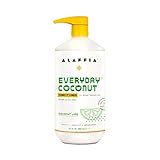 Alaffia - Everyday Coconut Conditioner, Normal to Dry Hair, Moisturizing Support of Scalp and Hair with Ginger, Coconut Oil, and Shea Butter, Fair Trade, Coconut Lime, 32 Ounces