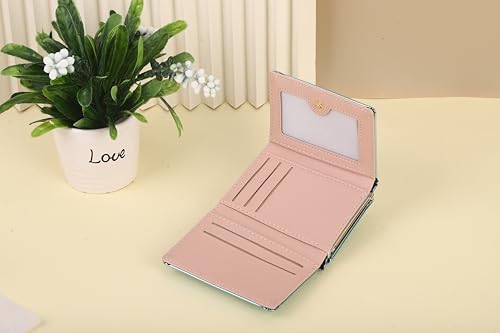 Image of JANKS Small Wallet for Women Mini Laser Card Holder Case Iridescent Holographic Purse with Coin Pocket for Girls Ladies