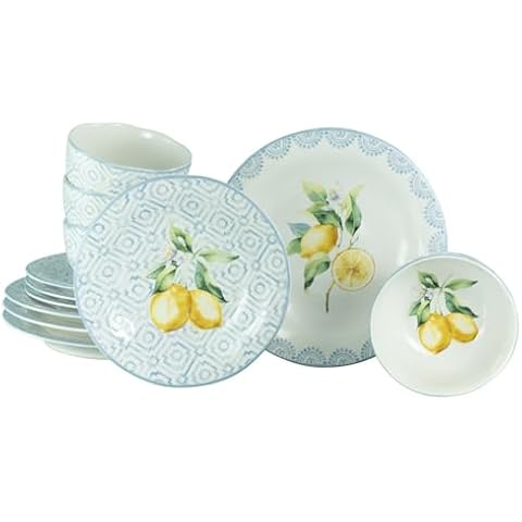 CreaTable Lemoncello 12-Piece Dinner Set Cover