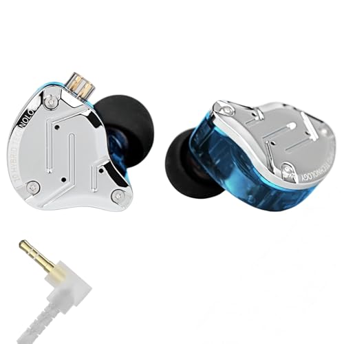 Image of KZ ZS10 PRO in Ear Monitor Headphones, 4BA+1DD 5 Hybrid Driver Gaming Earbuds Wired Earphones, HiFi Clarity Sound Immersive Bass IEMs for Gaming Musician Singer Audiophile (Blue Without Microphone)