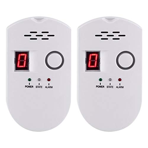 Natural Digital Gas Detector, Natural Gas Dector, High Sensitivity LPG LNG Coal Natural Gas Leak Detection, Gas Leak Detection, Kitchen Gas Leak Detector (2pcs)