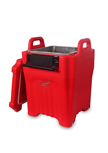 Image of Square Isothermal Container with Handle, Hot and Cold Pot, Casserole, Hot and Cold Container with Wheel, for Food Storage, for Food Transportation and for Cloud Kitchen (Square 40 LTR)