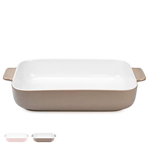 DANMERS Baking Dish Porcelain Deep Bakeware Set 118 x 9 inch Cookware for Roasting Lasagna Dessert Cake PanGray