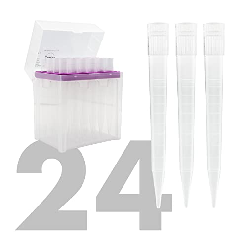 Kashi Scientific 5000uL Universal Racked Laboratory Pipette Tips, Sterile Dnase/Rnase Free, Pyrogen Safe [5mL, Non-Filtered, 24 Tips]