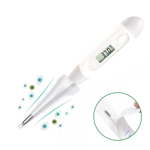 Digital Thermometer Probe Covers 200 Pack, Universal Disposable Thermometer Covers for Oral, Rectal & Underarm Use, Hygienic Thermometer Sleeves for Adults, Kids & Babies