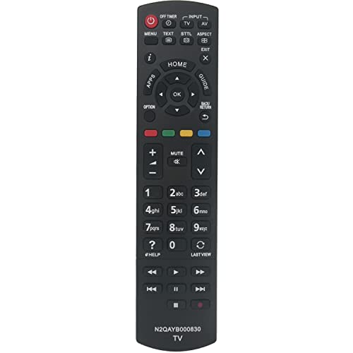 N2QAYB000830 Replacement Remote Control Fit for Panasonic LCD TV TX-42AS520E TX-50AS520E TX-32AS600E TX-39AS600E TX-42AS600E TX-50AS600E TX-32ASX603 TX-42ASX603 TX-50ASX603 TX-32AS600Y