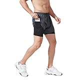 Photo Gallery yuecarcar pantaloncini da corsa 2 in 1 da uomo, ad asciugatura rapida, con fodera, pantaloncini da allenamento con tasche con cerniera, nero, s/corto Photo Gallery yuecarcar pantaloncini da corsa 2 in 1 da uomo, ad asciugatura rapida, con fodera, pantaloncini da allenamento con tasche con cerniera, nero, s/corto