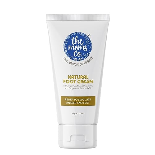 Image of The Moms Co. Natural Cocoa Hand Cream for Women & Men 50g for Dry and Rough Hands & Natural Foot Cream With Argon oil, Vit E & Peppermint Essential Oil Relief for Swollen Ankles and Feet- 15 g