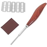 MUELODSIC Herramienta de Corte para Masa de Pan con Mango de Madera Ergonómico Cuchillo para y Moldear Pan con Cuchillas de Repuesto y Funda de PU para Panadería y Profesional