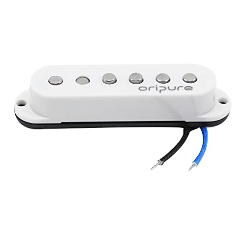 Oripure Vintage Alnico 5 Staggered Single Coil Pickups Guitar Middle Pickup White Cover #TOP4