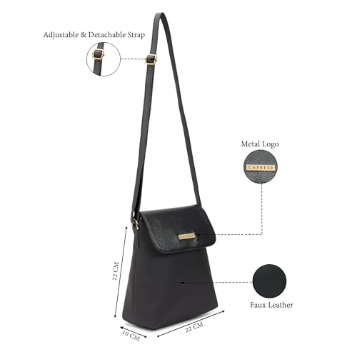 Image of Caprese Fergi Large Crossbody Bag for Women with Adjustable Strap | Versatile Handbag with Zipper & Magnetic Button Closure for Everyday Use, Travel, & Special Occasions