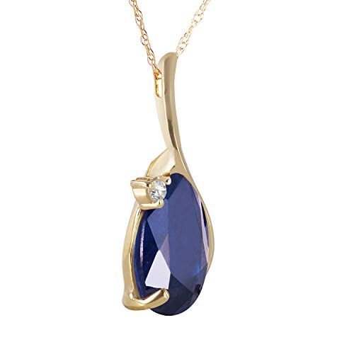 Galaxy Gold GG 2.53 Carat 14k Solid Gold Necklace with Natural Diamond and Sapphire2
