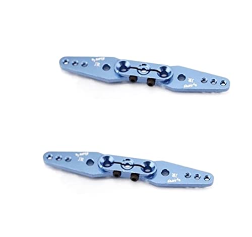 DingMotuo 2 Pcs 23T/24T Long Straight Servo Horn Steering Arm Rocker for JR/SANWA/KO/HIREC Servo of DIY RC Car/Airplane/Boat Model(23T Azure)