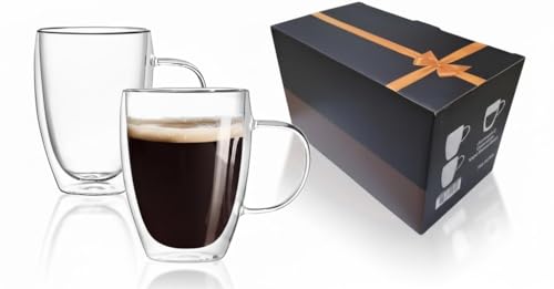 Set de 2 Mugs de Vidrio Borosilicato 360 ml Doble Pared miniatura 1