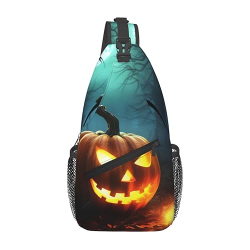 Sling Bag para Hombre y Mujer Negro Crossbody Halloween miniatura 1