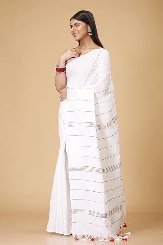 Image of Women's Traditional Bengal Handloom Soft Cotton Khesh Saree