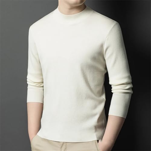Men's Round Neck Long Sleeves Wool Knitted Sweater Thin Solid Casual Business Sweaters4