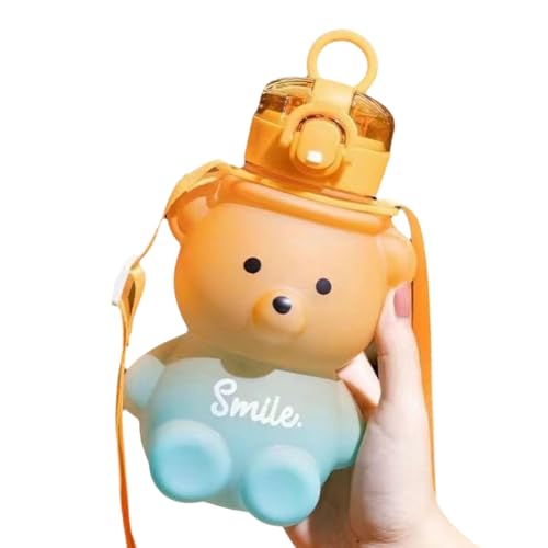 1 Pz Tazza DAcqua Sfumata Estiva di Alto Valore per Ragazze plastica Portatile con Cannuccia Bottiglia di Grande Capacità B