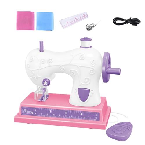 Máquina portátil de costura ligera, portátil de juguete ligero, máquina de costura para niños, máquina de costura de juguete para niños, máquina de costura para niños, juguete divertido para niños