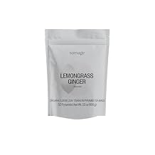 Chamellia Organic Lemongrass & Ginger Tea - 50 x Pyramid Tea Bags in a Pouch 3.5oz 100g No Camellia Sinensis, Caffeine Free Single unit