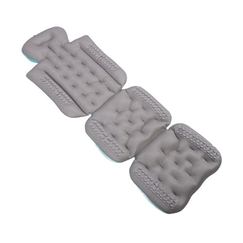 Ejoyous Oreiller de Baignoire Corps Entier, Tapis de Baignoire avec Oreiller Tapis à Bulles Oreiller de Baignoire Cou avec Ventouses Fortes Antidérapant Amovible Lavable (Blue)