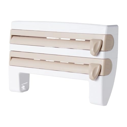 Dispensador De Película Alimentaria Con Cortador,Dispensador de Película de Cocina | Organizador de Estirable para Cajón Puerta Armario Snack