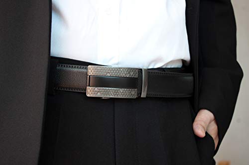 Dan Cube Plus Size Men Genuine Leather Ratchet Belts with Removable Alloy Buckle Big and Tall 54"2