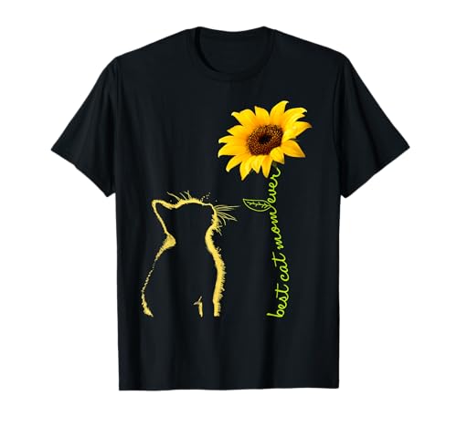 Best Cat Mom Sunflower Love Graphic Tee