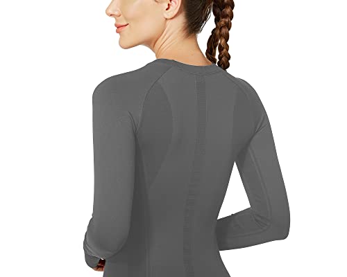 Image of MathCat Workout Shirts for Women Long Sleeve, Workout Tops for Women, Quick Dry Gym Athletic Tops,Seamless Yoga Shirts XS-XL