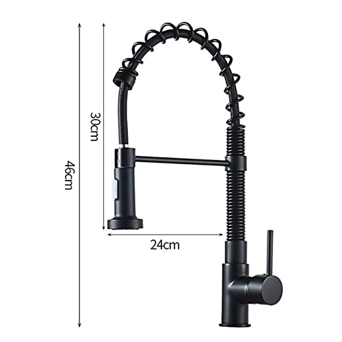 Mitigeur cuisine noir mat douchette extractible laiton pivotant - 5