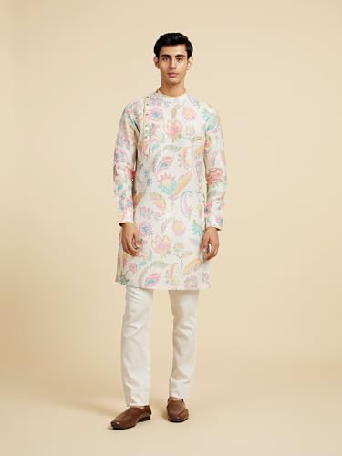 Image of DIWAS BY MANYAVAR Men's Cotton Blend Floral Printed Kurta (1pc)