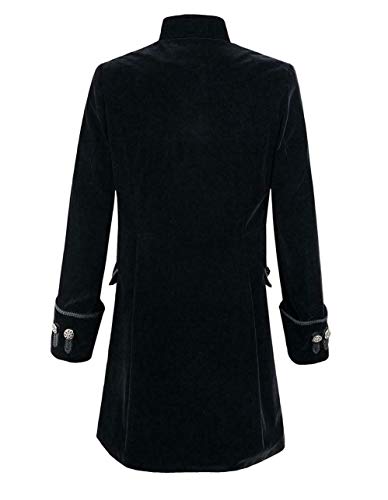Darkrock Mens Jacket Velvet Goth Steampunk Victorian Frock Coat Handmade/USA2