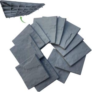 HMIR Stone Effect Stepping Stones 4 Pack, Outdoor Garden Pathway Pavers, Durable Weather Resistant Plastic Stones for Lawn, Patio or Gravel Walkways, Easy Install 30x30cm