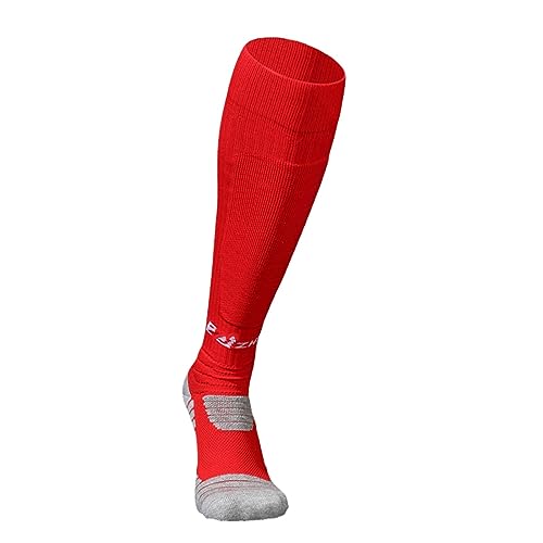 HIXEL Fencing Socks Sweat Absorbing Breathable Wearable Fencing Stockings for Men Women High Long Sports Socks for Foil Epee Saber Fencers(Red,Large(EU40-44))
