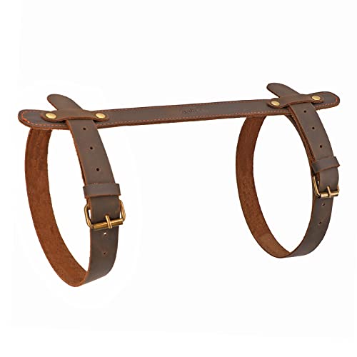 Tourbon Picknickdecke, 3 mm, Echtleder, Tragegurt für Outdoor, Camping, Reisen, Teppichträger