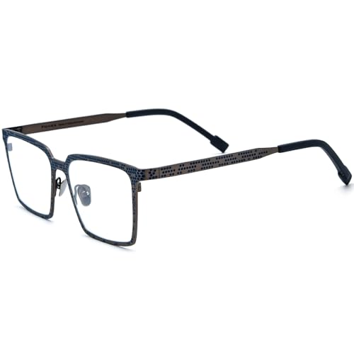 Image of FONEX Colorful Pure Titanium Glasses Frame Men Square Eyeglasses Women Vintage Optical Eyewear F85789