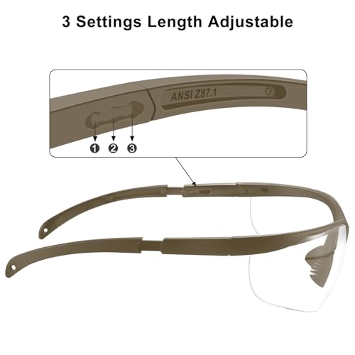 Image of xaegistac Safety Glasses Anti-fog Shooting Glasses, ANSI Z87 Shooting Eyewear Eye Protection with Hard Case