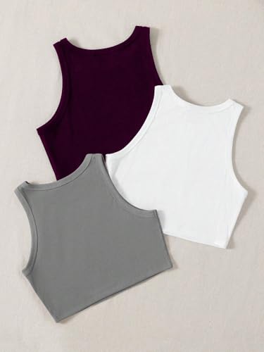 Image of Tops for Women Crop Top for Women's Tank Activewear Tee Sports Western Casual Cotton Camisole Pack of 3 Combo